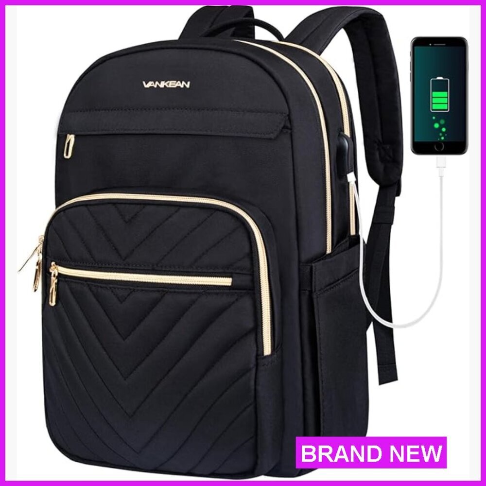 Laptop Backpack with USB Port Waterproof Travel Business Daypack Ergonomic
